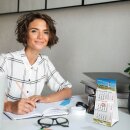 Timr Tischkalender 2026 klein zum Aufstellen - 3 Monatskalender mit Schieber - Kalender für Tisch Büro - Motiv Leuchtturm I tr357