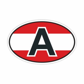 Auto-Aufkleber Länderkennzeichen Österreich farbig I 14,5 x 9 cm