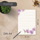 Briefpapier Set Blume Fr&uuml;hling I DIN A4 I 50 Blatt