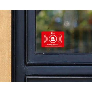 12 Stück Alarmanlage-Aufkleber – 10,5 X 3,5 Cm, Witterungsbeständig, UV-Lack | Für Fenster, Haus, Auto, LKW & Baumaschinen