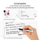 younikat 15 Einladungskarten mit Umschlägen I DIN lang (210 x 99 mm) I Einladung Set Kinder-Geburtstag zum Ausfüllen für Kinder Mädchen schwarz rosa I dv099 schwarz