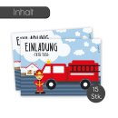 15 Feuerwehr Einladungskarten I DIN A6