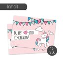 15 Einhorn Einladungskarten rosa I DIN A6