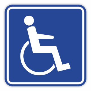 1 Rollstuhl-Aufkleber 10 cm x 10 cm Innen-klebend Rollstuhl-Fahrer