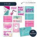 24 Wunsch-Postkarten mit Spr&uuml;chen I DIN A6