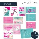 24 Wunsch-Postkarten mit Sprüchen I DIN A6