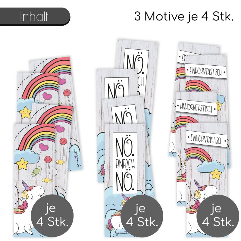 12 süße Einhorn-Lesezeichen I younikat®, 5,90