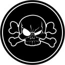 easydruck24de Premium Aufkleber Totenkopf I Ø 4 cm I schwarz weiß I wetterfest Waschanlagen geeignet I Autoaufkleber Helm Motorrad Laptop Fahrrad I Schädel Skull Sticker I kfz008