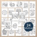 younikat Cozy Postkarten zum Ausmalen 24 Stk. I DIN A6 I Kinder Erwachsene I zum Selbstgestalten I Geschenk-idee Entspannung I you0210