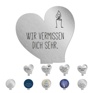 Grabstecker klein - Rund und Herz