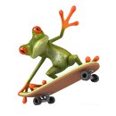 Sticker Frosch mit Skateboard I kfz_280 I 12,5 x 15 cm