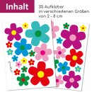 Aufkleber-Set Blumen Blümchen I mehrfarbig