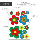 Blumen-Aufkleber-Set Bl&uuml;mchen I DIN A4 I Bunt I Wetterfest I kfz_525