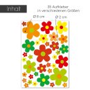 Aufkleber-Set Blumen Blümchen bunt I Flower-Power...