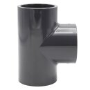 Baumaxxe 2x PVC Rohrmuffe T-Stück 90° I 63mm I Klebemuffe I mit 2-Anschlüssen I Rohr-Verbindungsstück I bm065