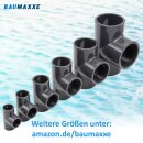 Baumaxxe 3x PVC Rohrmuffe T-Stück 90° I 63mm I Klebemuffe I mit 2-Anschlüssen I Rohr-Verbindungsstück I bm065
