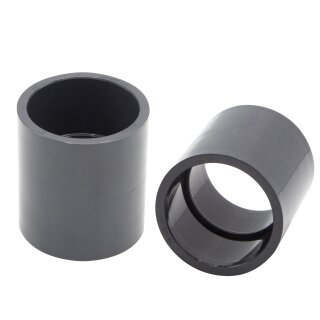 2x PVC-Muffe I 20mm I Klebemuffe I PVC-Rohrmuffe mit 2-Anschlüssen I Rund I Rohr-Verbindungsstück für PVC-Rohre und PVC-Fittinge I bm033