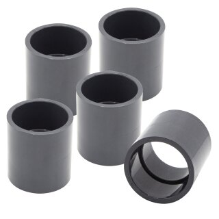 5x PVC-Muffe I 50mm I Klebemuffe I PVC-Rohrmuffe mit 2-Anschlüssen I Rund I Rohr-Verbindungsstück für Rohre und Fittinge I bm0961