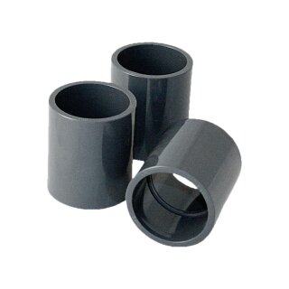 3x PVC-Muffe I 75mm I Klebemuffe I PVC-Rohrmuffe mit 2-Anschlüssen I Rund I Rohr-Verbindungsstück für PVC-Rohre und PVC-Fittinge I bm259