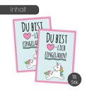 15 Einhorn-Einladungskarten