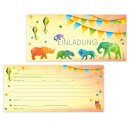15 Zoo Einladungskarten I DIN lang