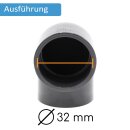 3x PVC-Winkel-Muffe 90° I 32mm I 1 Zoll I Klebemuffe mit 2-Anschlüssen I bm_082