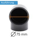 Baumaxxe 2x PVC-Winkel-Muffe 90° I 75mm I 2 1/2 Zoll I Klebemuffe I PVC-Rohrmuffe mit 2-Anschlüssen I Rohr-Verbindungsstück PVC-Rohr PVC-Fitting I bm_274