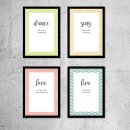 4er Poster-Set mit Sprüchen I Dance, Love, Sing, Live