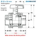 3x PVC-Kugelhahn I 25mm I 3/4 Zoll I Typ AK I für...