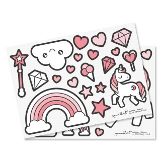 25 Einhorn-Sticker I rosa