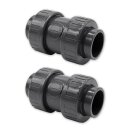 2x Kegelrückschlagventil PVC-U federbelastet I 50mm...