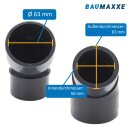 2x PVC Winkel 45° mit Reduktion 50/63 mm x 63 mm bm012