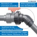 2x PVC Winkel 45° mit Reduktion 50/63 mm x 63 mm bm012