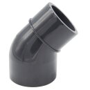 2x PVC Winkel 45° mit Reduktion 50/63 mm x 63 mm bm012
