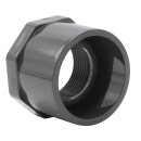 2x PVC Reduzierstück mit Achtkant I Klebemuffe x IG I 63 mm x 1 1/4 Zoll I bm249