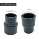 2x PVC Reduziermuffe I 63/50mm x 40mm I Reduktion I Rohr-Verbindungsstück I bm209