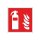 Brandschutzaufkleber &quot;F001: Feuerl&ouml;scher&quot;, 10x10cm, Art. hin_157, DIN EN ISO 7010, Hinweis, Achtung, Warnhinweis, Brandschutz, Feuerl&ouml;scher