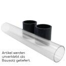 3x PVC Sichtglas mit Klebemuffen I 30 cm Rohr x 50 mm Muffen I PVC Schauglas Bausatz I transparentes Verbindungsstück für PVC-Rohre und PVC-Fittinge I bm179