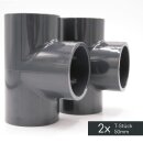 3 Entleerungs-Sets I T-Stücke 63 mm I Reduzierungsstück 63 mm x 1/2 Zoll I Ablasshahn 1/2 Zoll I bm384
