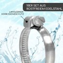 Schlauchschellen Set I 10 Stück I 50-70mm I 12mm Breite I V2A Edelstahl I bm_200