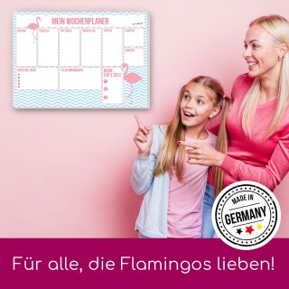 1 Schreibtisch-Unterlage Mein Wochenplaner mit Flamingo-Motiv I dv_002 I DIN A3