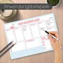 1 Schreibtisch-Unterlage Mein Wochenplaner mit Flamingo-Motiv I dv_002 I DIN A3