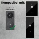 iSecur Blende passend für Aqara Doorbell Camera Hub G410 aus Acryl schwarz I Video-Doorbell I Klingelschild I 100 x 260 mm I Türstation Platte für Klingel I az286