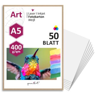 50er Set Bastelkarton I DIN A5 - 400 g I Karte zum Selbstgestalten I dv_1002