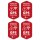 iSecur 4er GPS Tracking Aufkleber Set I 3 x 5 cm I Warning GPS-Gesichert I außenklebend wetterfest I rot I hin_834