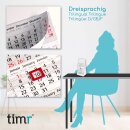 Timr Tischkalender 2026 klein zum Aufstellen - 3 Monatskalender mit Schieber - Kalender für Tisch Büro - Motiv Leuchtturm I tr357