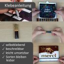 younikat Aufkleber passend für Merci Schokolade - Beste Mama - zum Muttertag Geburtstag Dankeschön - 2 Sets selbstklebende Sticker - Geschenkidee kreativ individuell - ohne Schokolade I you0206
