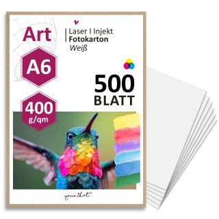 younikat 500 Stück Postkarten DIN A6 weiß 400 g/m² Papier blanko - dv1004