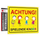 Achtung Spielende-Kinder I Aluverbund-Schild I 40 x 30 cm...