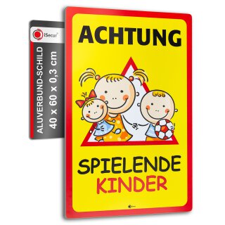 Hinweis-Schild Achtung spielende Kinder I Gr&ouml;&szlig;e 40 x 60 cm